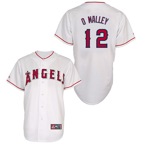 Shawn O Malley #12 Youth Baseball Jersey-Los Angeles Angels of Anaheim Authentic Home White Cool Base MLB Jersey